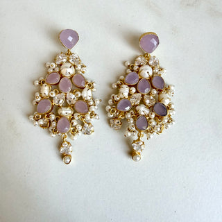 Lilac Drop Crystal Earrings