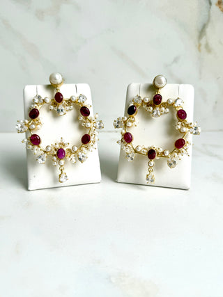 Ruby Crystal Earrings