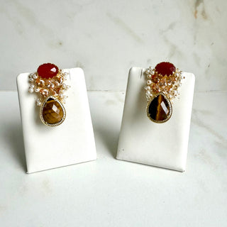 Neel Tara Tiger Eye Earrings