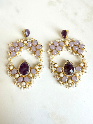 Purple Statement Earrings
