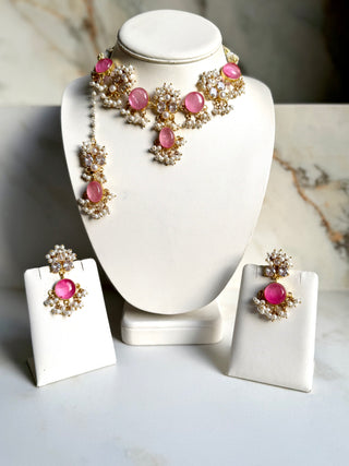 Baby Pink Pearl Crystal Set