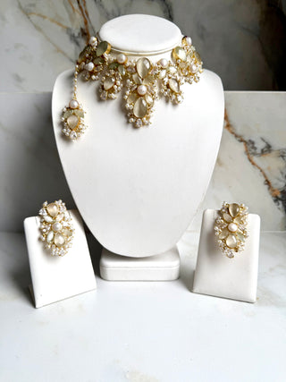 Afsana Selenite Choker Set