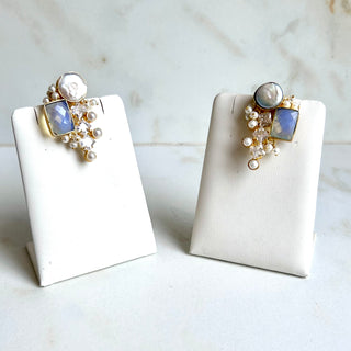 Heer Pearl Crystal Earrings