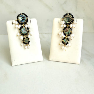 Iridescent Statement Earrings Gold Plated Chandeliers
