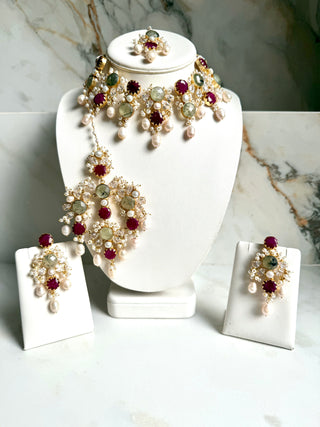 Noor-e-Bahar Ruby Bridal Jaal Set