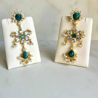 Long Emerald Earrings