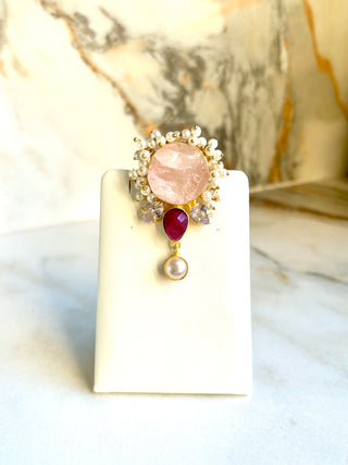 Druzy & Ruby Statement Set