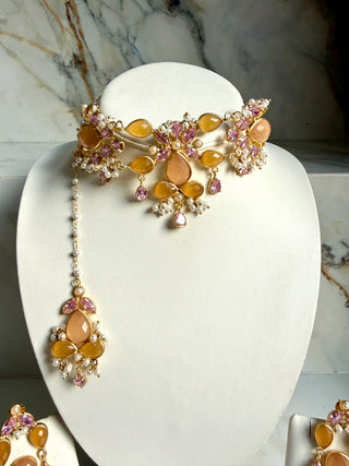 Rang Mahal Peach Choker Set