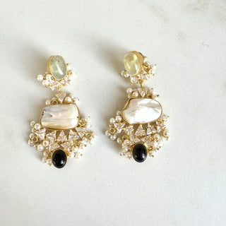 Pearl cluster earrings
