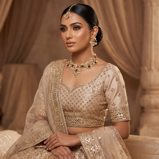 Gulnaar Ruby Mocha Choker Set