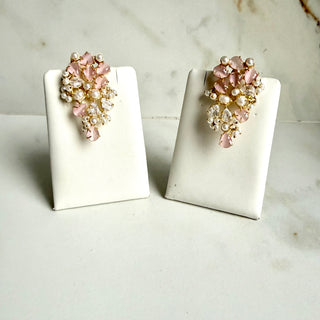 Lunéa Pink Crystal Drop Earrings
