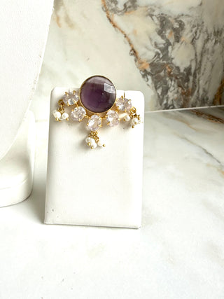 Zariya Amethyst Pearl Choker Set