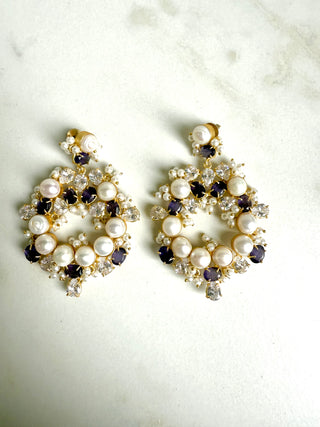 Priya Royal Lapis Purple Chandbali Earrings