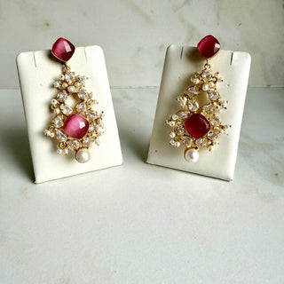 Nooraya Pink Crystal Bloom Chandeliers