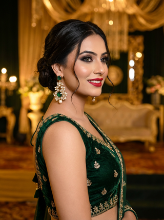 Nooraya Emerald Crystal Bloom Chandeliers