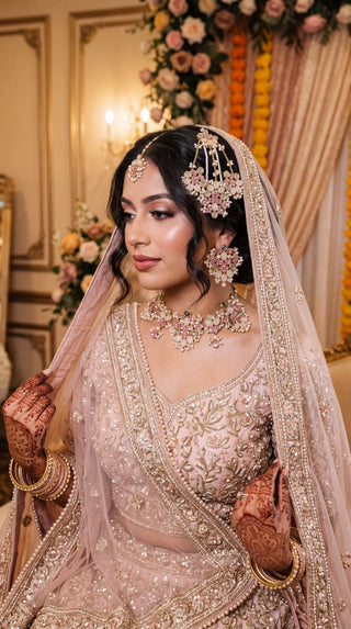 Mehrunsia Prehnite Bridal Set