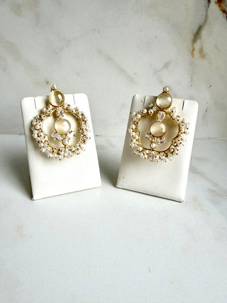 Crimson Selenite Pearl Earrings