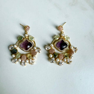 Petals & Pearls Purple Hoops