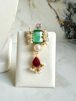 Pooja Mint & Ruby Set