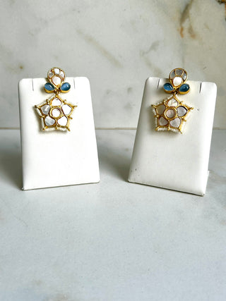 Sitara Blue Mother Of Pearl  Earrings
