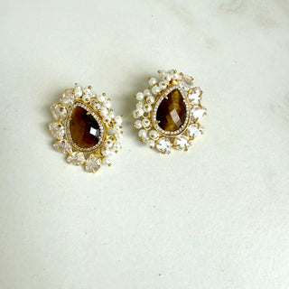 Prem Brown Crystal Studs