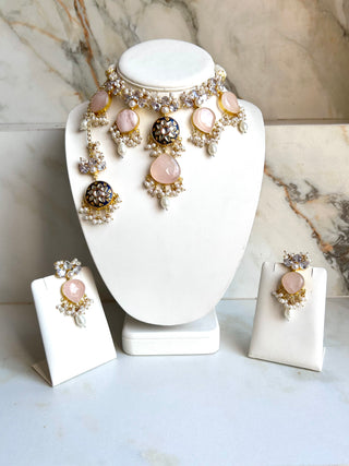 Blush Bloom Kundan Pearl Choker Set
