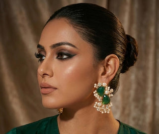 Vanya Green Statement Earrings