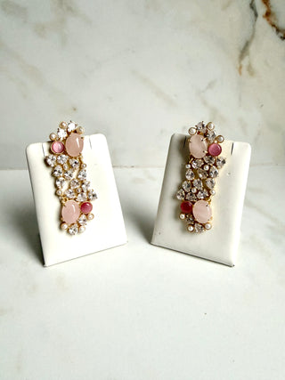 Amara Pastel quartz Crystal Statement Earrings