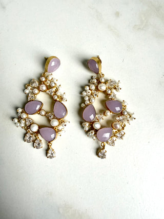 Ruya Lilac Crystal Earrings