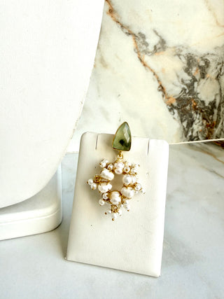 Marissa Prehnite Pearl Set