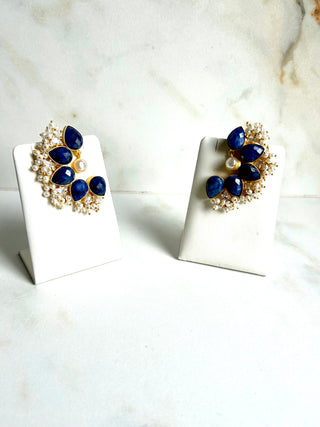 Maya Navy Cuff Earrings