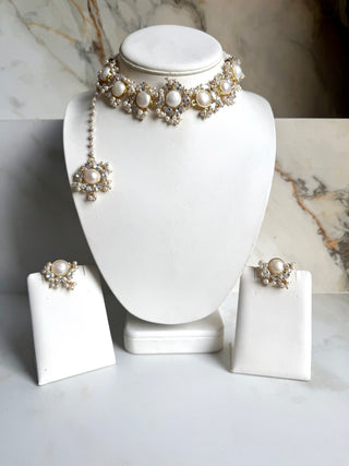 White Pearl Choker Set