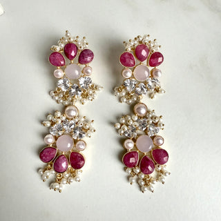 Ruby Statement Crystal Drop Earrings