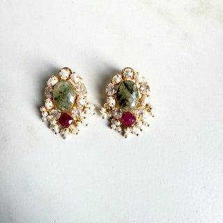 Prehnite Studs