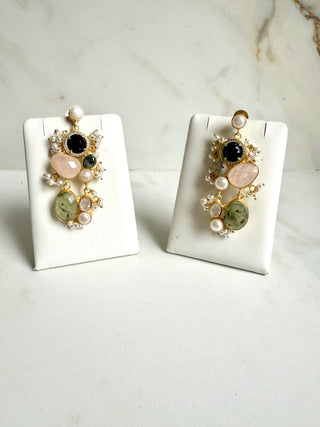 Kai Black & Prehnite Earrings