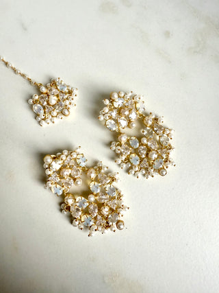 Mughal Selenite & Pearl Tika Set