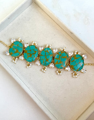 Fawzi Aqua Crackle Bracelet