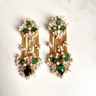 Zehra Emerald Cascade Earrings