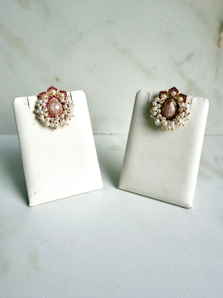 Meher Kundan Pink Pearl Tops