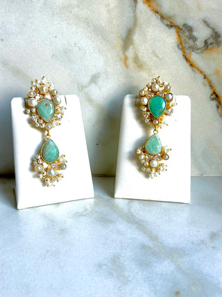 Lucy Amzonite Double Earrings