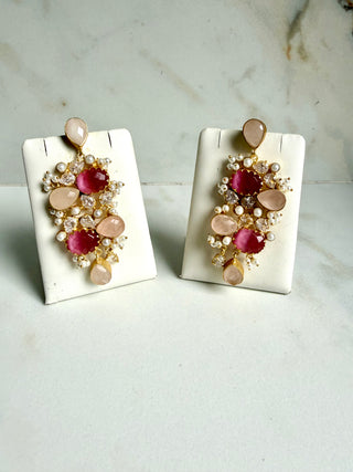 Rose Quartz Statement Earrings