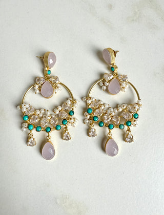 Hallie 2 Lilac Crystal Earrings