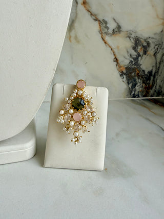 Prehnite & Quartz Bridal Set