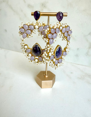 Purple Statement Earrings