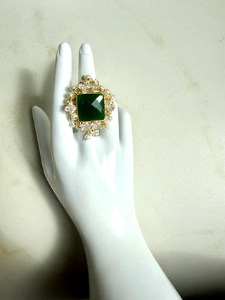 Emerald Green Crystal Ring