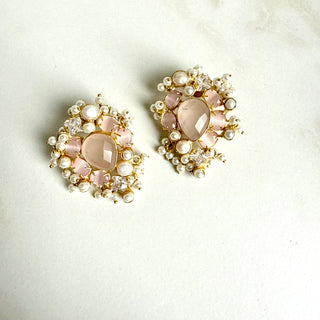 Gulab Moti Rose Quartz Earrings