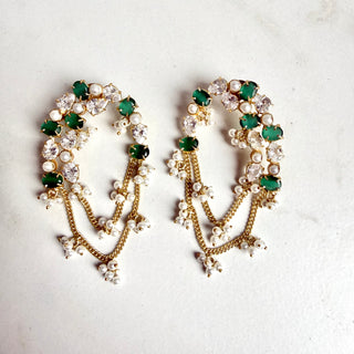 Crystal Emerald Cascade Earrings