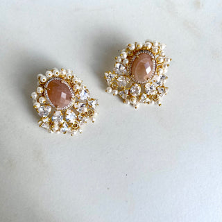 Moonstone Crystal Studs