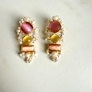 Mahi Pink Drop Earrings