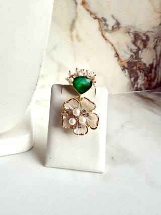 Statement Emerald Green Flower Set